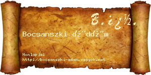 Bocsanszki Ádám névjegykártya